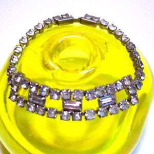 Vintage Silver tone Crystal Rhinestone Bracelet